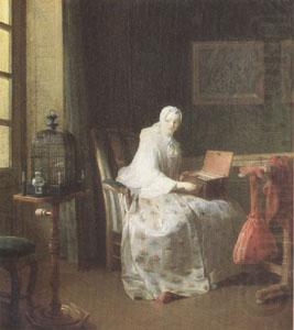 Jean Baptiste Simeon Chardin The Bird-Organ (mk05) oil painting picture